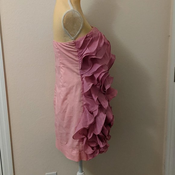 Pink Strapless Ruffle Dress - Picture 2 of 3